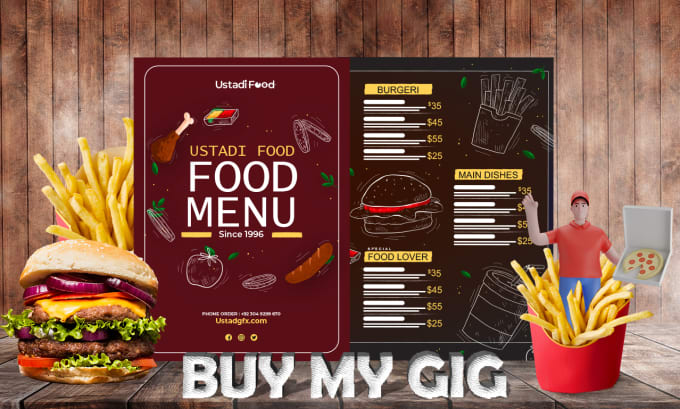 Gig Preview - Do tv menu, menu restaurants, food poster, food, digital menu, and food flyer