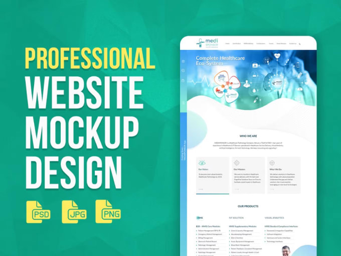 Gig Preview - Design modern website mockup in PSD format