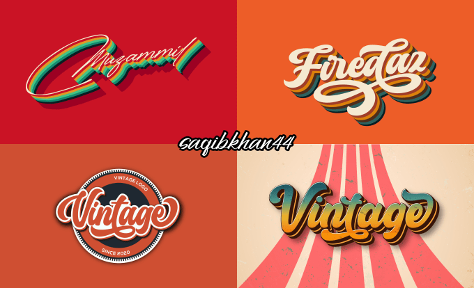 Gig Preview - Design 3d 70s vintage retro typography for logo and t shirt