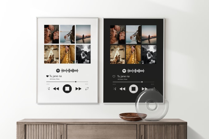 Gig Preview - Design customized spotify song frame with pictures