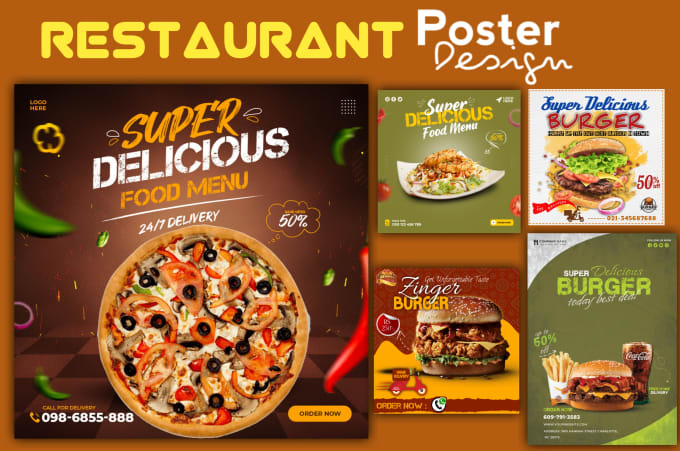 Gig Preview - Design pizza banner, food poster , burger flyer in 24 hours