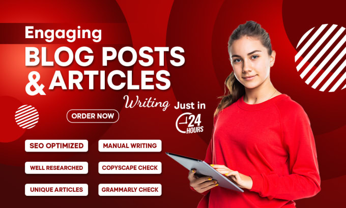 Gig Preview - Write engaging blog posts and articles within 24 hours