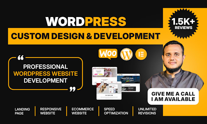 Gig Preview - Develop wordpress websites and landing pages in minimal time