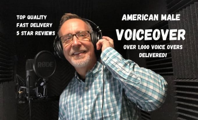 Gig Preview - Record a professional american male voice over in english