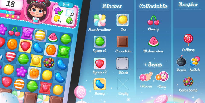 Gig Preview - Make match3 game similar to candy crush with different theme