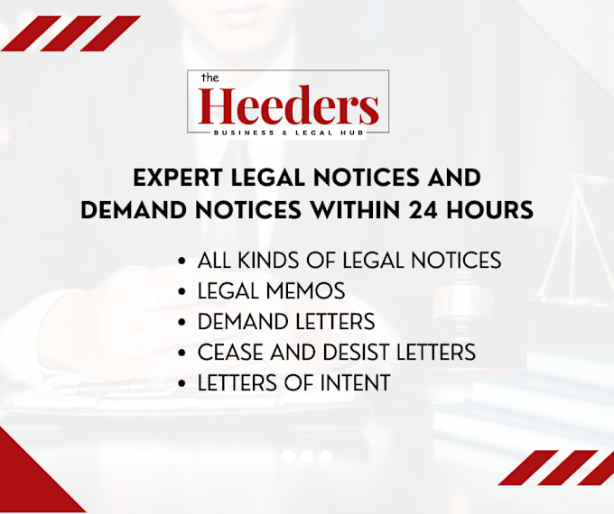 Gig Preview - Provide expert legal notices and demand notices within 24 hours