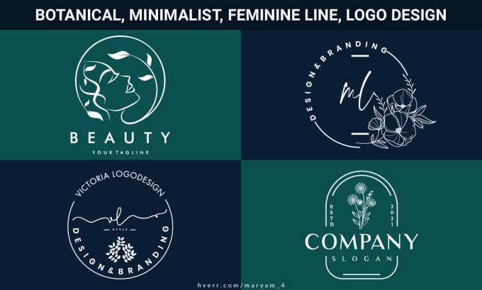 Gig Preview - Draw a botanical, minimalist, feminine line logo design