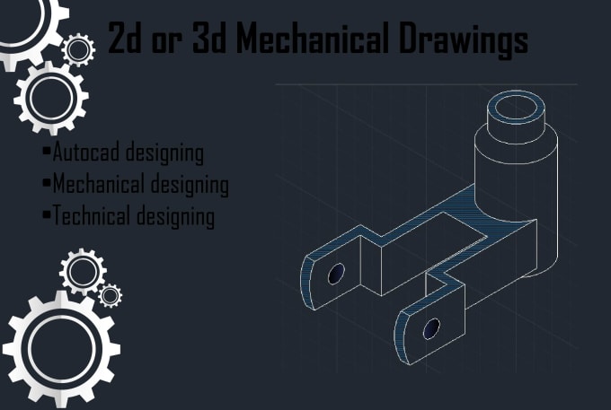 Gig Preview - Draw 2d or 3d mechanical parts on autocad