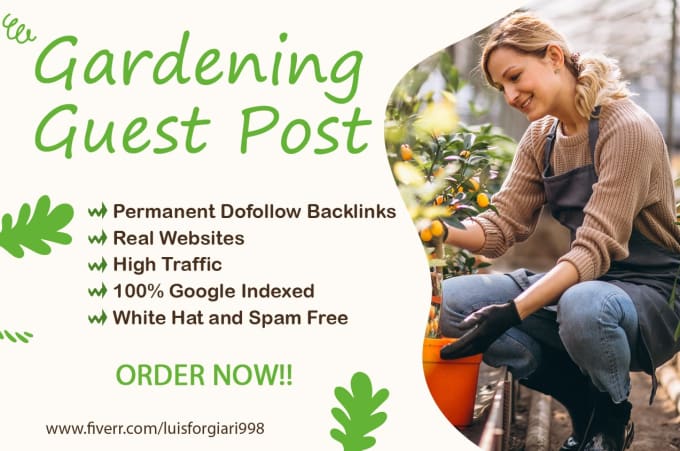 Bestseller - do guest post on quality gardening website