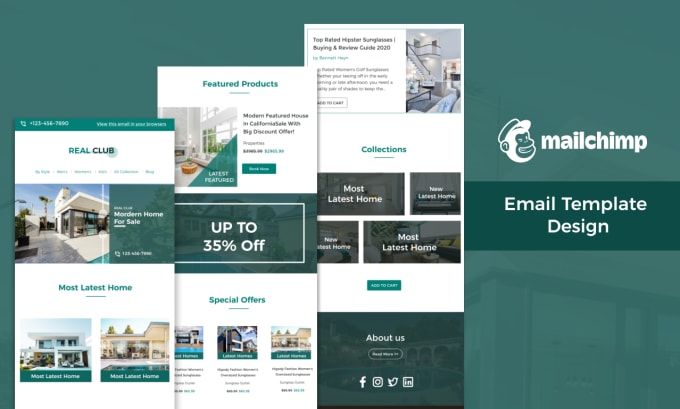 Gig Preview - Design mailchimp newsletter, mailchimp email template design for email marketing