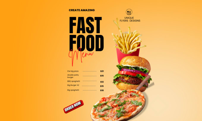 Gig Preview - Create menu card, brochures flyer for your restaurant