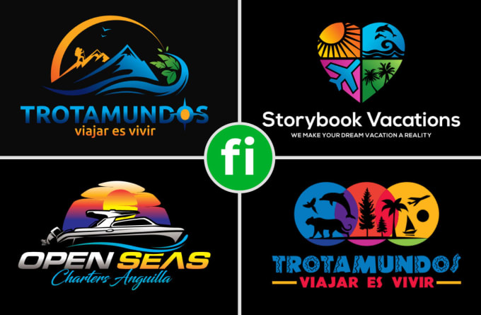 Gig Preview - Do tourist resort beach vacation hotel tourism travel logo