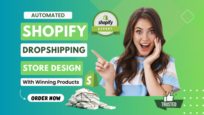 Gig Preview - Design automated shopify dropshipping store or passive income shopify website