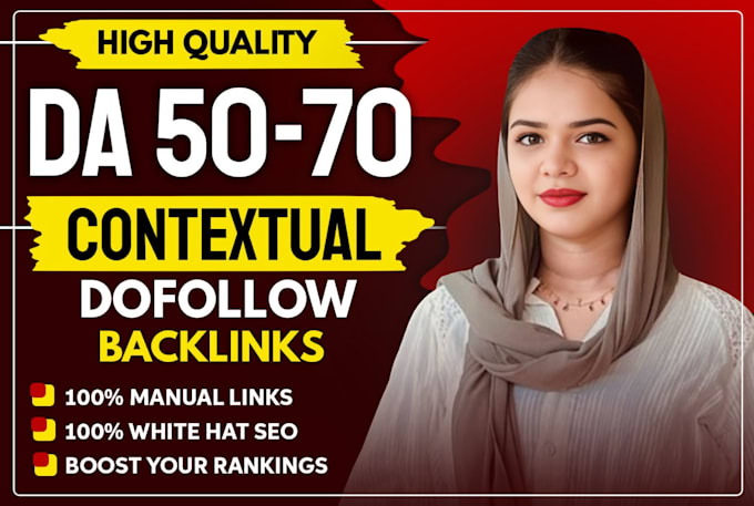 Gig Preview - Contextual dofollow white hat seo backlinks high da for google ranking