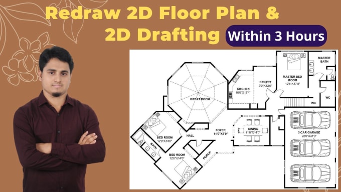 Gig Preview - Redraw 2d floor plan and 2d drafting within 3 hours