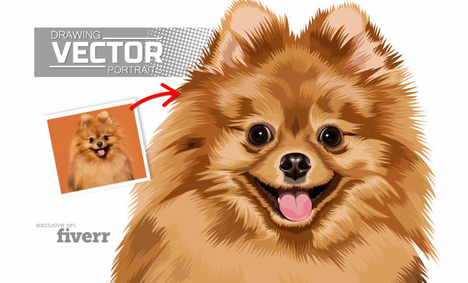 Gig Preview - Make a beautiful vector pet portrait for you