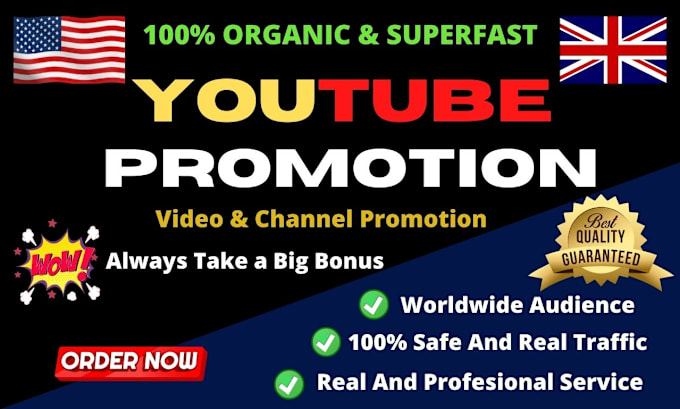 Gig Preview - Do organic youtube video promotion to boost your views