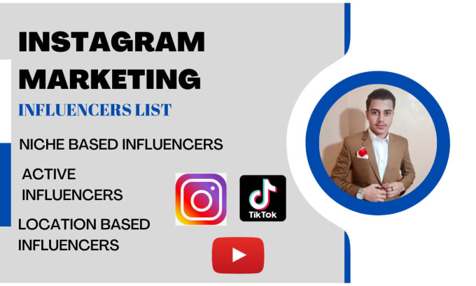 Gig Preview - Make the best instagram youtube tiktok influencer list for influencer marketing