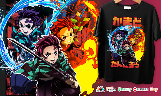 Gig Preview - Create anime tshirt design for your merchandise or sweetwear