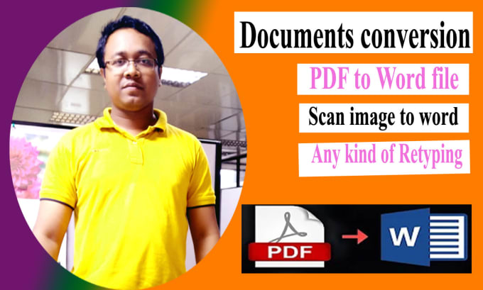 Gig Preview - Do convert PDF to word ,written image to word document