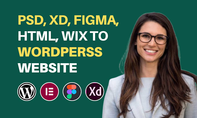 Gig Preview - Convert or clone PSD, xd, figma, HTML, wix to wordpress website by elementor pro