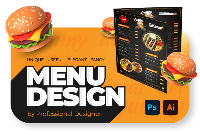 Gig Preview - Do food menu design for your restaurant, café or bar