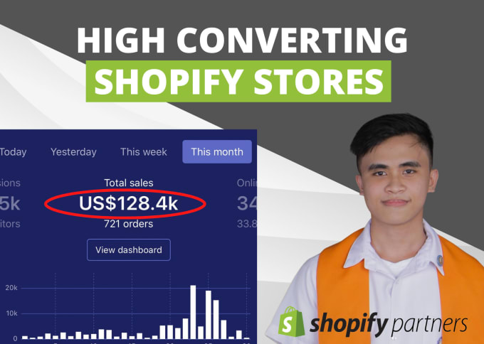 Gig Preview - Create high converting shopify dropshipping store or website