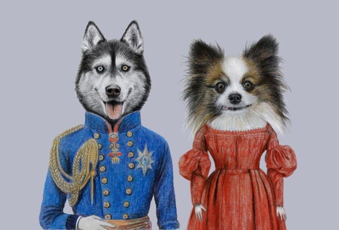 Gig Preview - Draw your pet in older fashion style