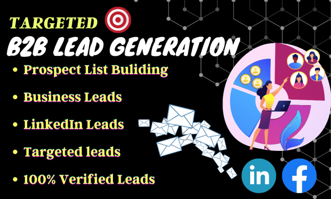 Gig Preview - Do b2b lead generation email list building linkedin leads sales leads