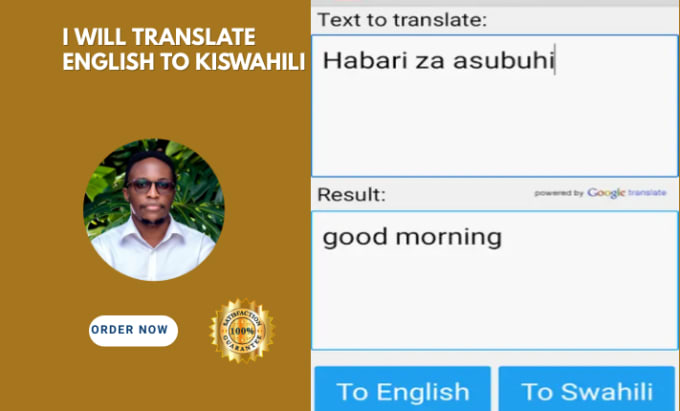 Gig Preview - Translate swahili to english and english to swahili