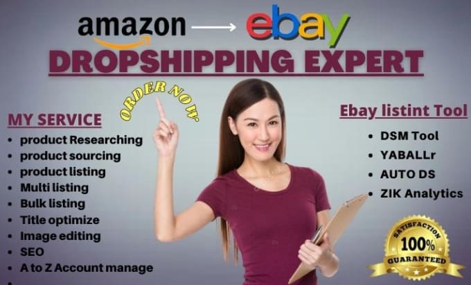 Gig Preview - Do amazon to ebay dropshipping top listings autods