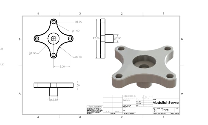 Gig Preview - Design 2d drawings for manufacturing and 3d printing files