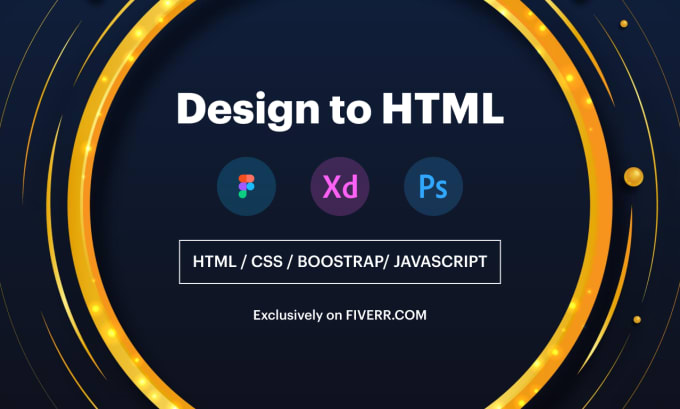 Gig Preview - Convert PSD to HTML figma to HTML CSS responsive bootstrap 5