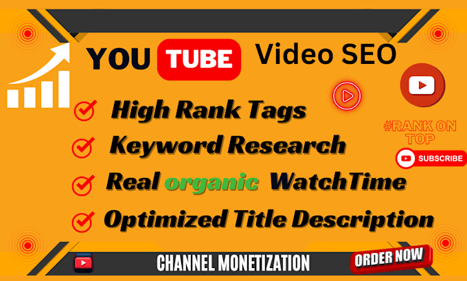 Gig Preview - Optimize seo title, description and tags for youtube videos