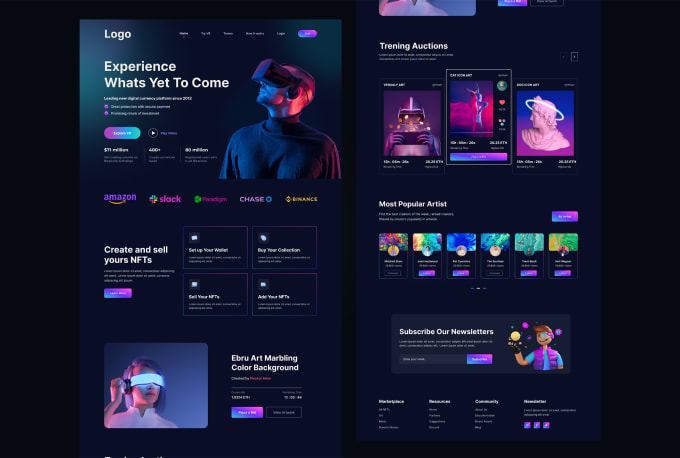 Gig Preview - Create modern nft website design and nft landing page UI UX using figma