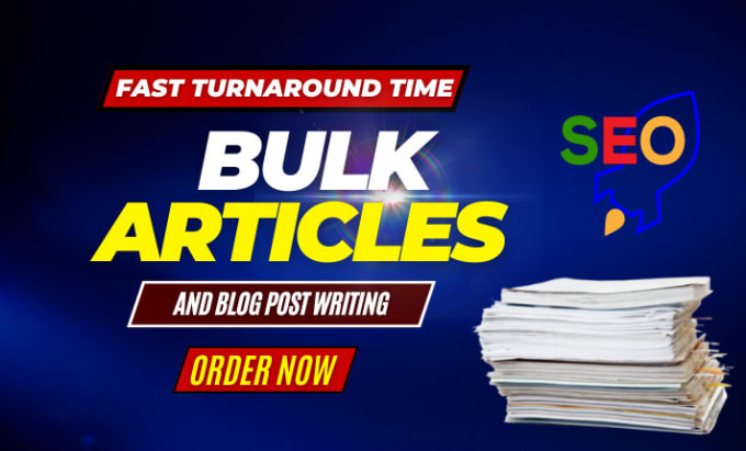 Gig Preview - Write bulk content for articles and blogs