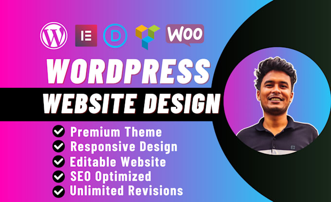 Gig Preview - Build professional wordpress website design or blog website