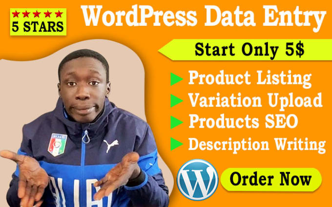 Gig Preview - Do wordpress data entry and woocommerce product listing