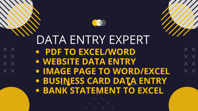 Gig Preview - Do data entry, convert image data to word and excel