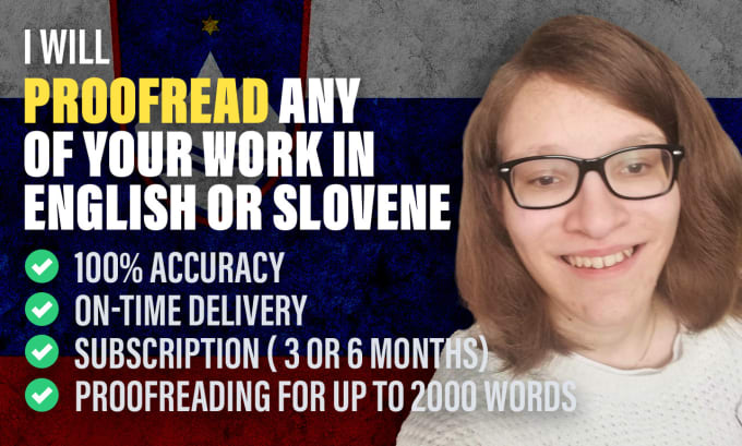 Gig Preview - Proofread any of your work in english or slovene