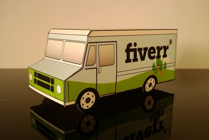 Gig Preview - Make a papercraft step van or ups style delivery van with your logo on it