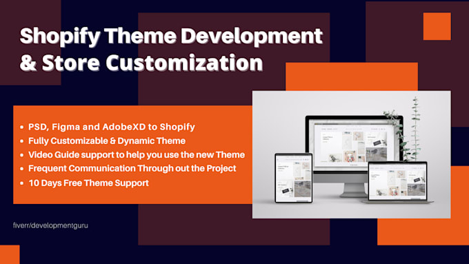 Gig Preview - Design shopify website, develop shopify theme, fix shopify bugs