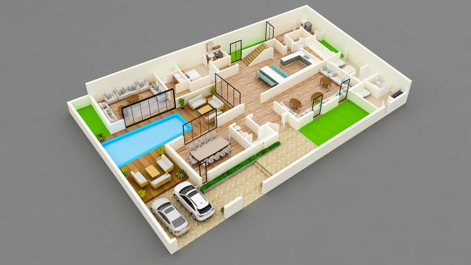 Gig Preview - Design 3d floorplan, exterior, interior, and rendering