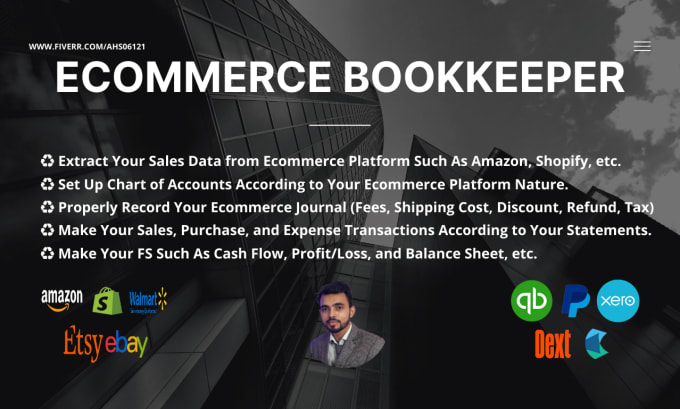 Gig Preview - Do ecommerce bookkeeping for amazon, shopify, etc in quickbooks online