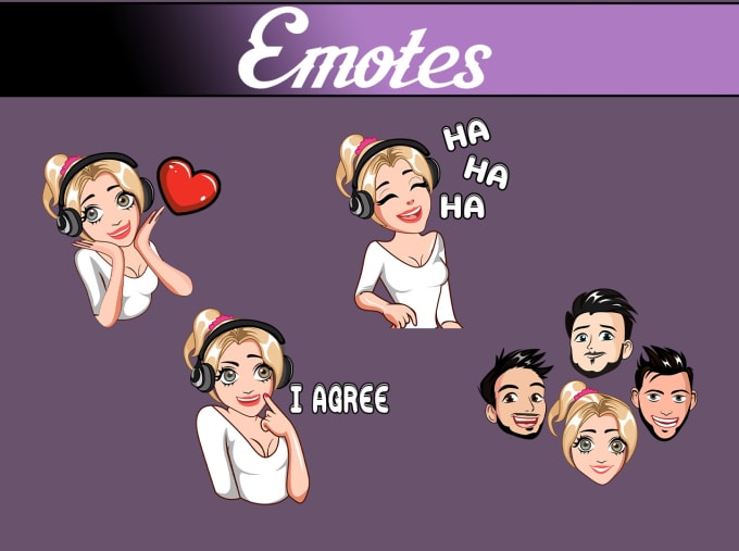 Gig Preview - Make custom emotes for your twitch, discord,yt channel