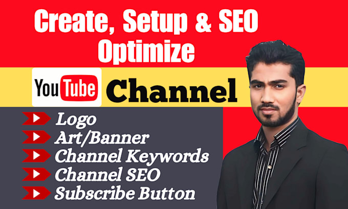 Gig Preview - Create and setup a youtube channel with a logo, banner, intro, outro, and SEO