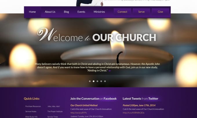 Gig Preview - Design church website nonprofit ministry website with livestreaming