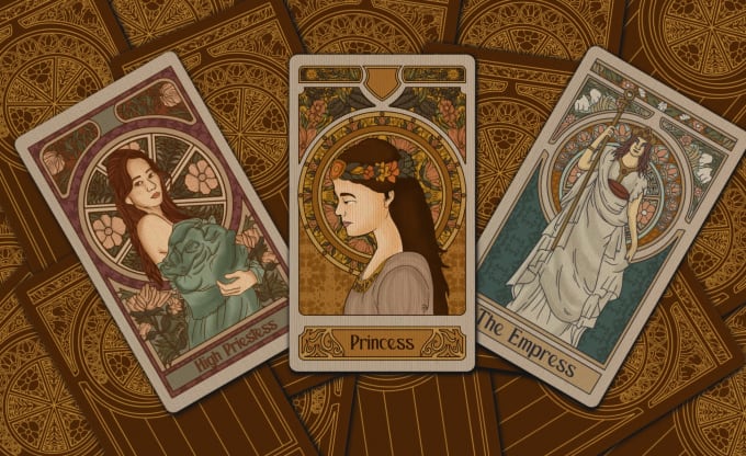 Gig Preview - Draw tarot, playing cards, cover or digital art in art nouveau style