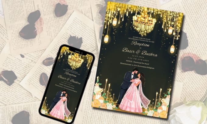 Gig Preview - Design wedding invitations with customized illustrations