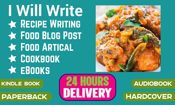 Gig Preview - Do cookbook writing and recipe writing services from a cookbook writer